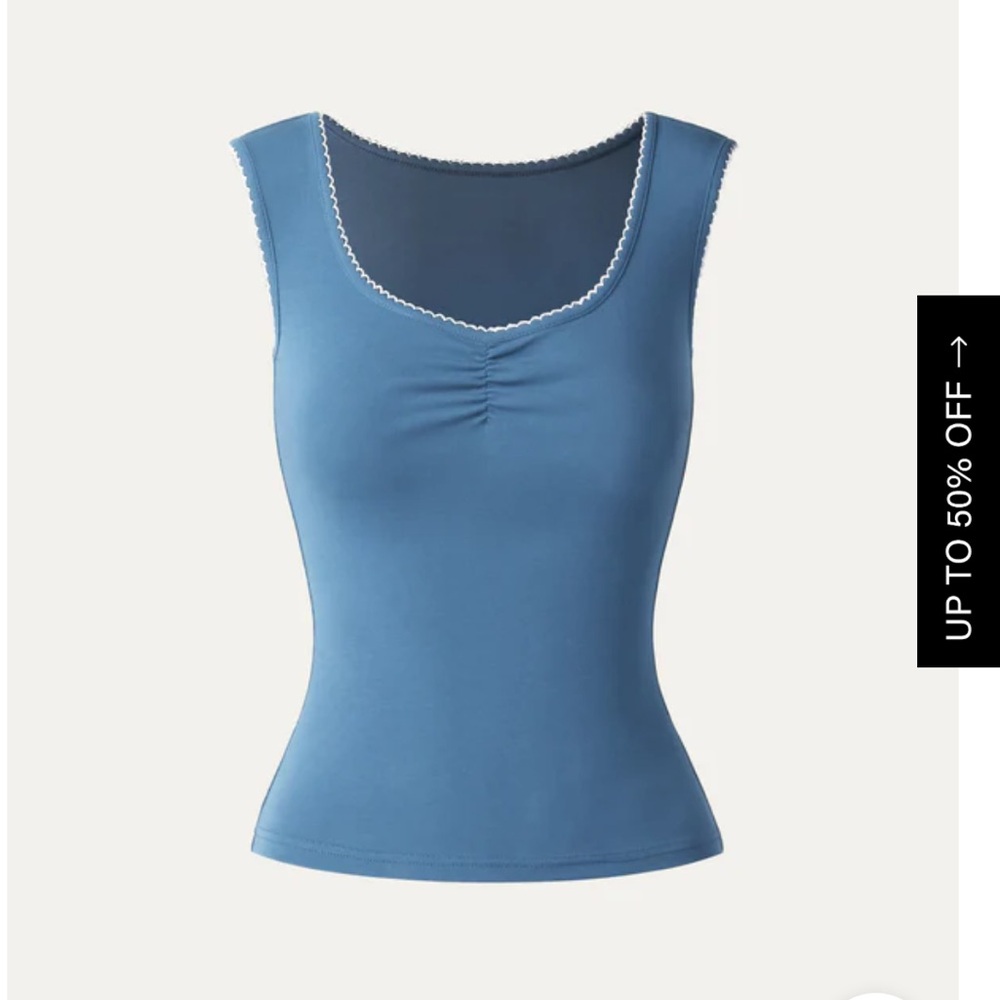 Fresh Cotton Trimming Top - Dusk XL